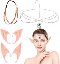 Elfenohren Set, Elfenohren Erwachsene, Elfen Kostüm Zubehör, 2 Elfenohren S