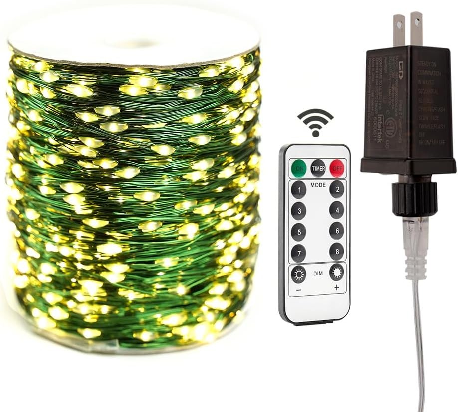 Extra Long Green Wire Fairy Lights Plug in 400FT High Bright 400FT 1200 LEDs