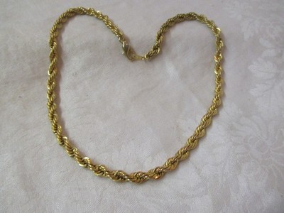 Vintage 14K GP plated Necklace with multiple braided links (DS)