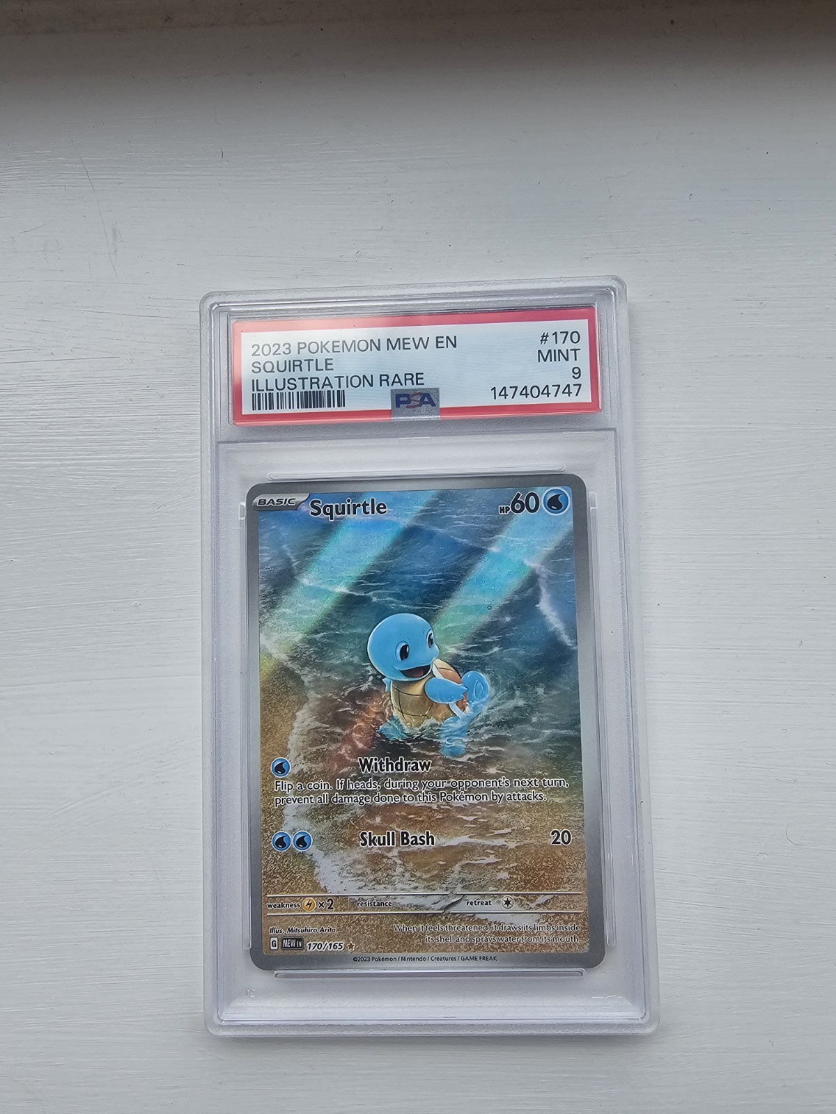 Pokémon TCG Squirtle Scarlet Violet-151 170/165 Holo Illustration Rare PSA 9 
