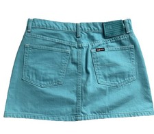 Polo Jeans Co Ralph Lauren Women s 8 Teal Mini Skirt Cotton Denim Y2K