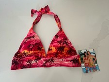 VINTAGE CATALINA TROPICAL PRINT BIKINI TOP SIZE SMALL NWT