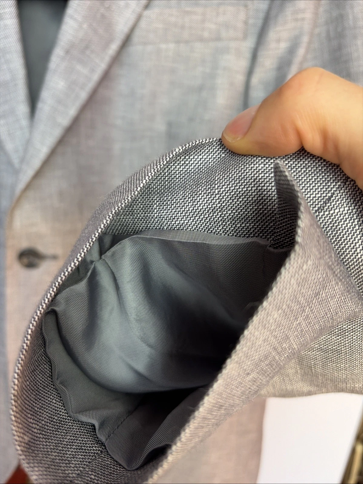 Charles Tyrwhitt (42R) Linen & Cotton Summer Jacket Sport Coat Blazer Slim Fit image 4