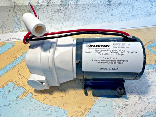 RARITAN Diaphragm Pump And Motor Model 166000 12 Volt 10 Amps - Used