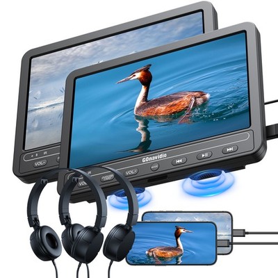 2X10.1'' Car DVD Player Headrest TV Seat-Back Sync Screen CD/DVD/AVI USB Headset