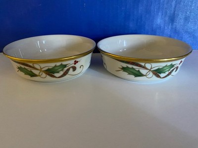 SET OF 2 (TWO) LENOX HOLIDAY NOUVEAU 5 1/4'' FRUIT DESSERT SAUCE BOWLS