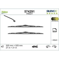 Wischblatt Valeo 574291 Silencio Conventional Set FüR Vorne