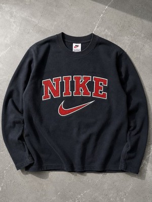 Vintage Nike Longsleeve L Made In Italy Big Logo Swoosh Y2K Sweatshirt Schwarz