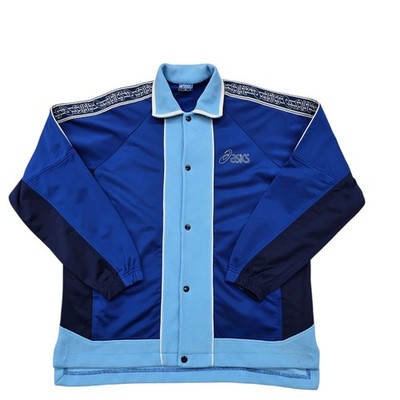 Vintage Asics Men's M Blue Colorblock Track Jacket