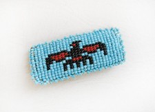 Nice Vintage Native American Beaded Thunderbird Hair Clip