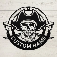 Custom Pirate Metal Sign Gift for Pirate Lovers Decor for Home, Bar, or Man Cave