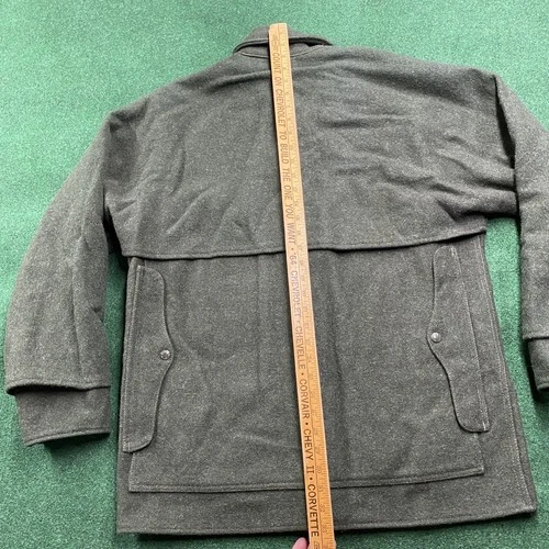 Vintage Filson Mackinaw Coat Mens L Green Double Breasted Wool Cruiser USA MADE image 11