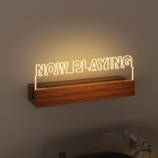 Now Playing Vinyl Record Stand Wall Mount Light up Record Holder Wooden Acrylic