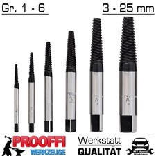 6-tlg Linksdreher Set Defekte Kaputte Schrauben Links Ausdreher Gr.1-6 / 3-25mm