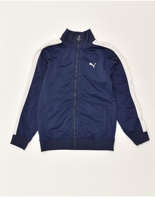 Puma Jungen Trainingsanzug Oberteil Jacke 7-8 Jahre Navy Blau Colourblock Polyester AI09