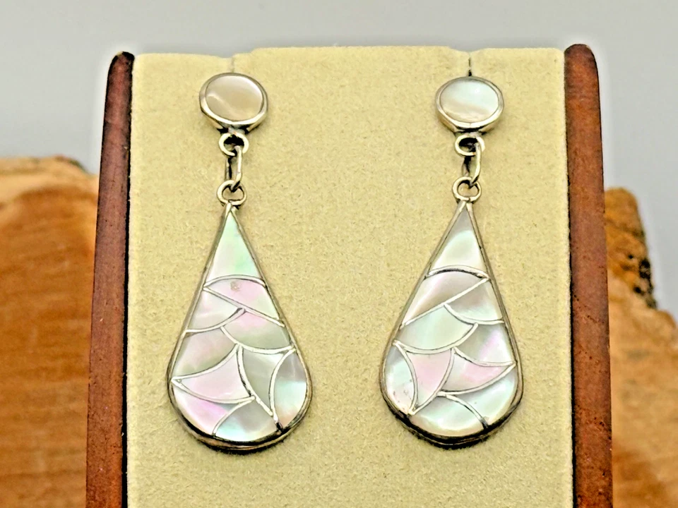 Pendiente colgante vintage navajo nativo madreperla esterlina--TB290,25 Foto 2 de 4