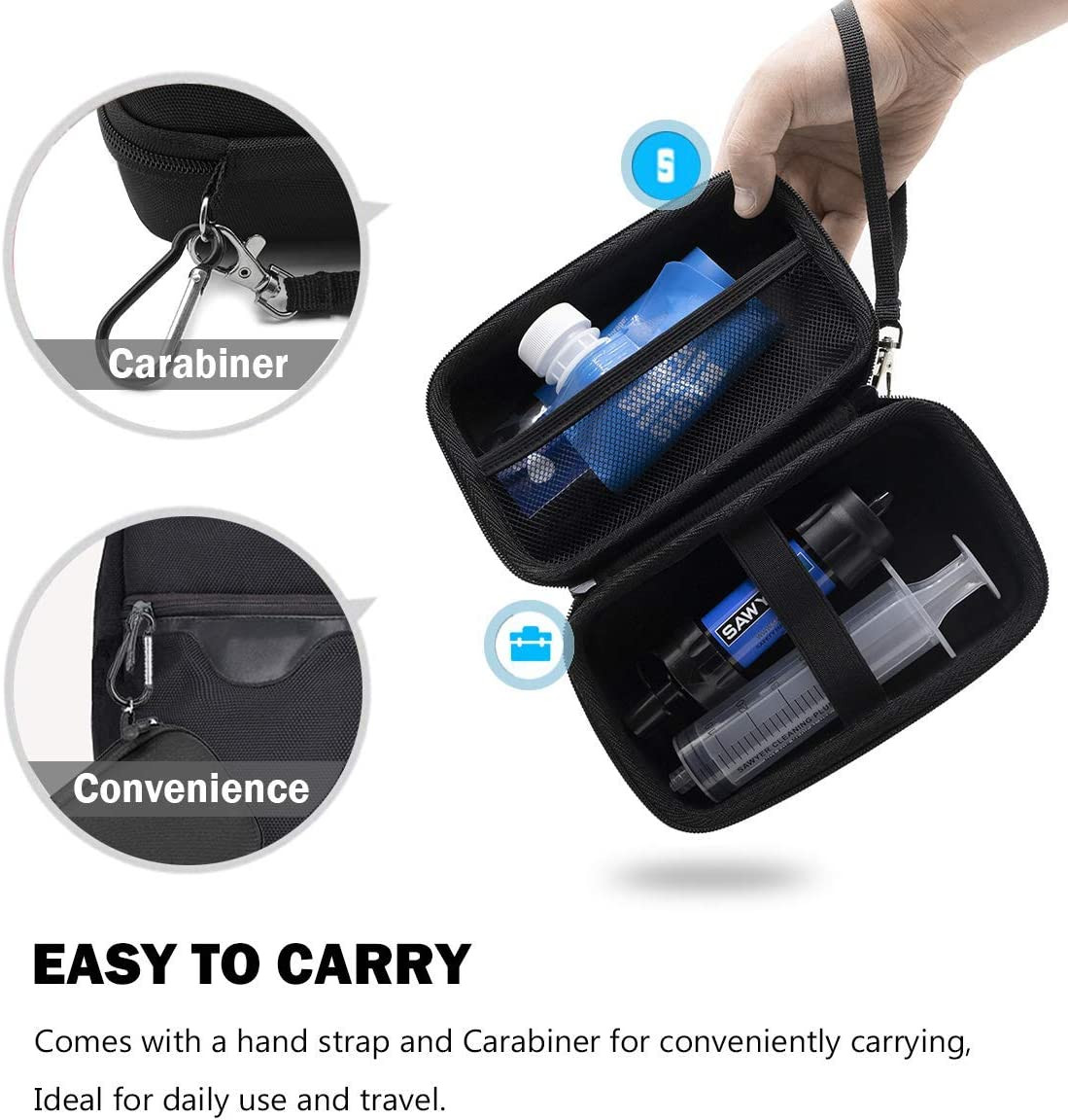 (Case ONLY Carrying Case for Sawyer Mini Water Filter, Shockproof Hard Travel St