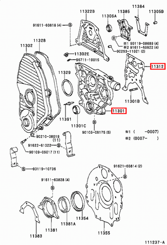 Genuine Hiace LXH22 LXH18 LXH12 LH184 5L 2L Timing Gear Cover Case w Gasket - Picture 13 of 20