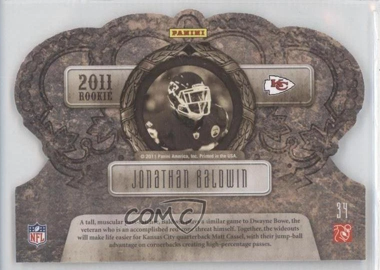 2011 Panini Crown Royale Crown Jewel Rookies Jonathan Baldwin #34 RC - Image 2 of 2