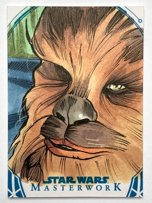 2018 Topps Star Wars Masterwork 1/1 Sketch Card CHEWBACCA by Brad Hudson
