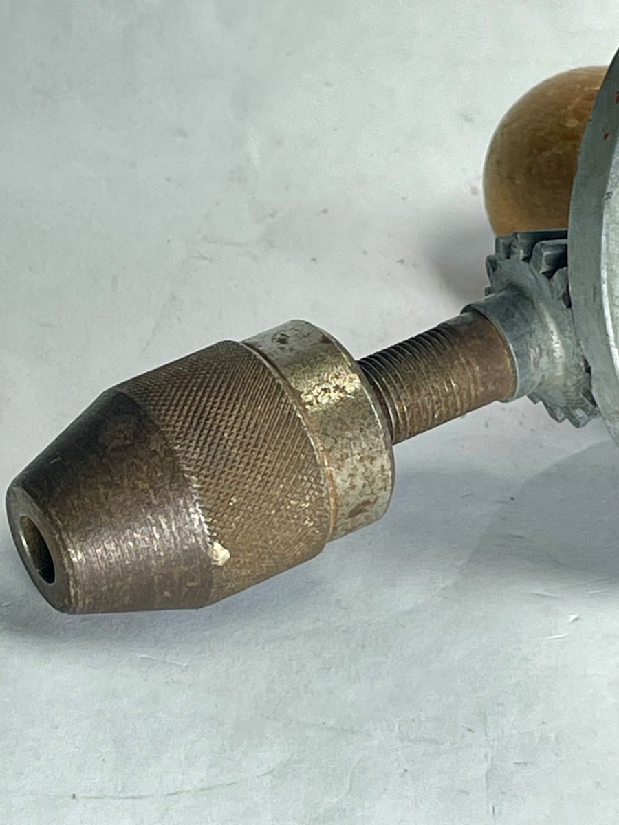 Vintage Super Rare Thor Wood Handle Hand Crank Manual Drill Made