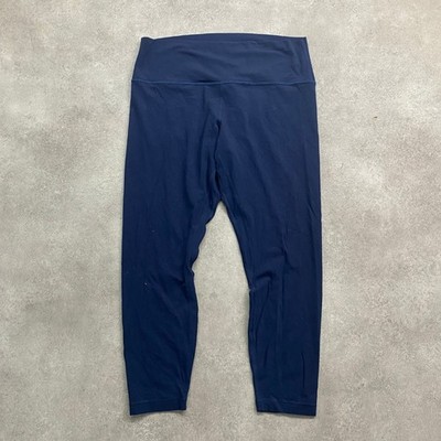 Lululemon Align Leggings Damen UK 14 High Rise Waist Cropped Gym Pants, Navy