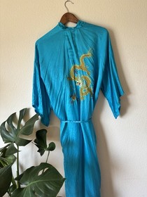 Esme Unisex Vintage 80&rsquo;s Kimono Robe Dragon Embroidery, 100% Silk