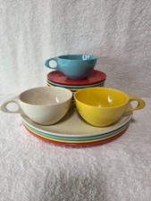 Vintage Holiday Kenro Plastic 1970s Dish Set Random Lot of 15 Pieces