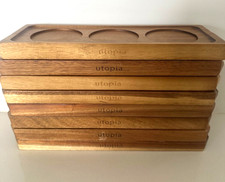 Utopia Acacia Wood Wine/Beer Flight |  Drink Beer paddle - Bundle of 8 paddles