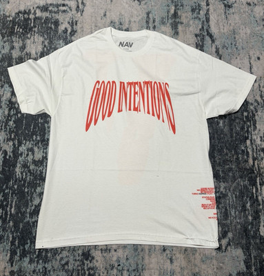 VLONE Mens White/Red Crew Neck Graphic Logo T-Shirt Short Sleeve Tee, XL