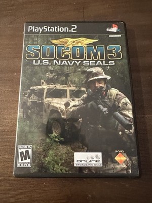 SOCOM 3: U.S. Navy SEALs (Sony PlayStation 2, 2005) PS2 Black Label CIB Tested