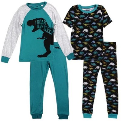 4-Piece Poly/Spandex Pajama Set for Boys Size 4, 7