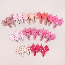 20pcs/30pcs Snap Hair Clips with Bows Boutique Grosgrain Ribbon 2 Inch Hair Bows