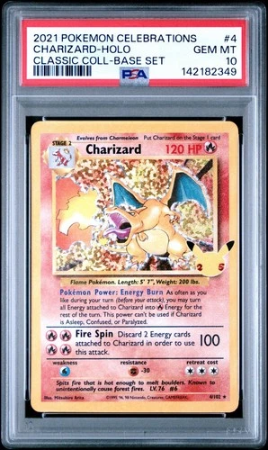 PSA 10 GEM MINT Charizard Celebrations Classic Collection 4/102 Pokemon 2021