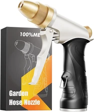 Garden Hose Nozzle, Heavy Duty Spray Nozzle for Watering, Water Nozzle with Adju