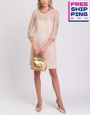 Abito TWIN SET SIMONA BARBIERI Cady Shift taglia S pizzo parte manica 3/4