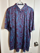 Luxury Men  s Polo Shirt GS Bogosse - Size XL Purple/Blue Pattern EUC Or NWOT