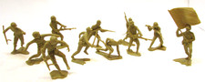 Group 11 Vintage Khaki Plastic Toy Soldiers