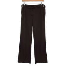 St. John Womens Pants 10 Brown Stretch Dress Slacks Career Wide Leg Designer