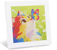 Diamond Art Kits for Kids,Diamond Painting Kits with Framed - Animal Diamond Art