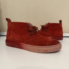 Del Toro Men's Chukka Sneakers Red Ombre SuedeHigh Top Size 8