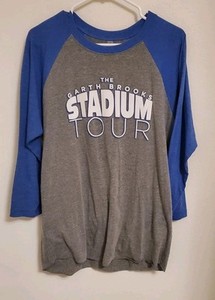 Garth Brooks Stadium Tour 7 Unisex L Raglan Tee Next Level Apparel Blue Gray 
