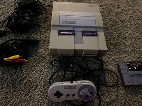 Nintendo SNES Gray Console Bundle Original, Tested
