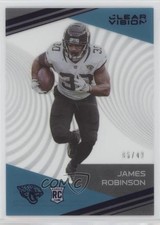 2020 Panini Chronicles Clear Vision Rookies Purple 6/49 James Robinson #CV-8 3h1