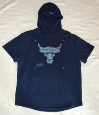 Under Armour Men's Project Rock Terry Short Sleeve Hoodie 1370465-408 XL