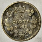 1881 Canada 5 Cents Silver — photo from another recent sale