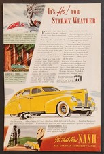 1939 Nash Ambassador 4 Door Sedan Color Advertisement - Original - $ 770 Cost
