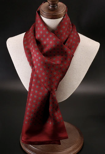 100% Silk men women Scarf neckerchief Wrap long plaid dark red black MY175-9