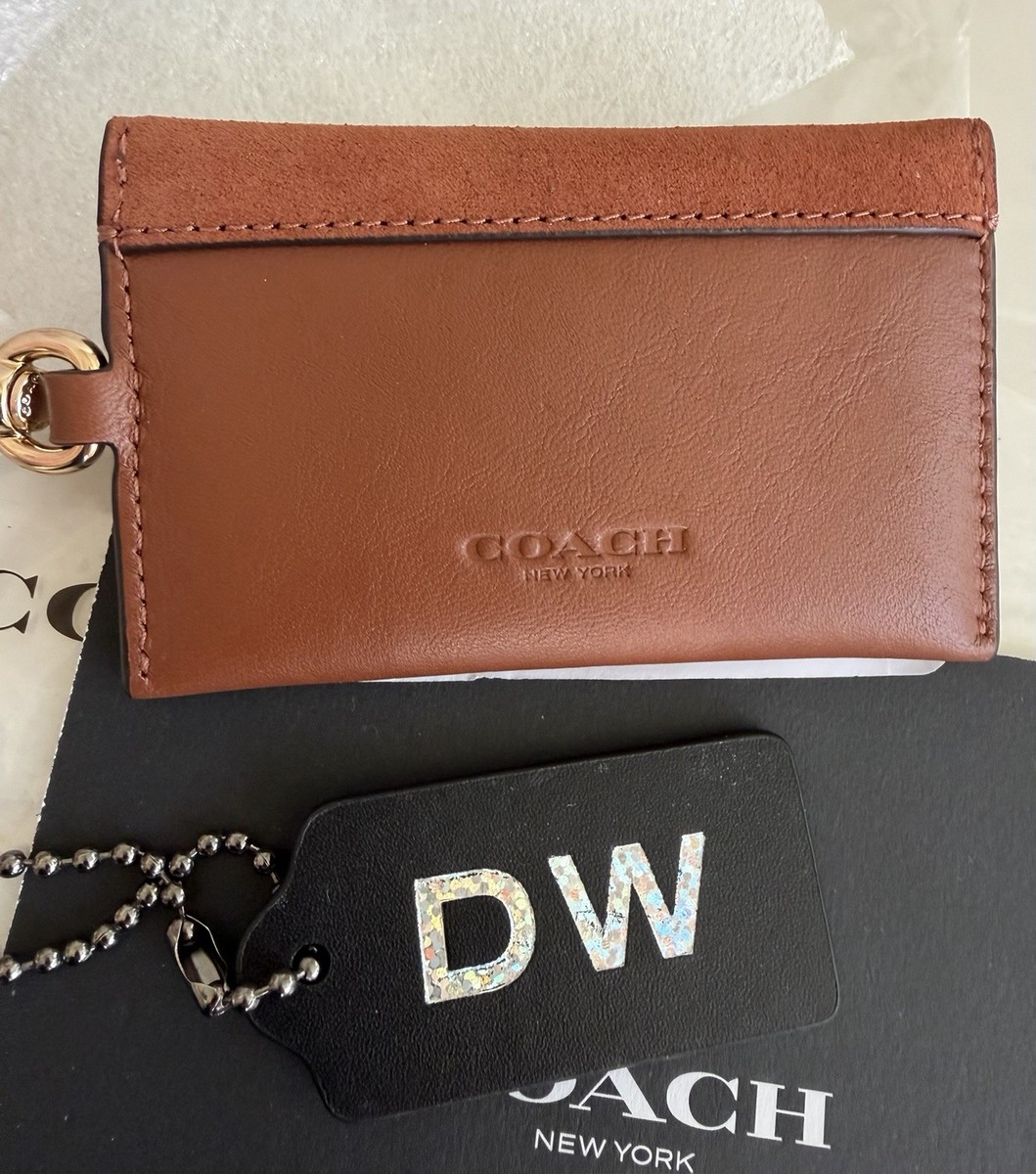 NEW COACH 1941 TURNLOCK MIXED SUEDE/LEATHER SADDLE CARD CASE BAG