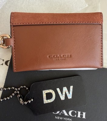 NEW COACH 1941 TURNLOCK MIXED SUEDE/LEATHER SADDLE CARD CASE BAG